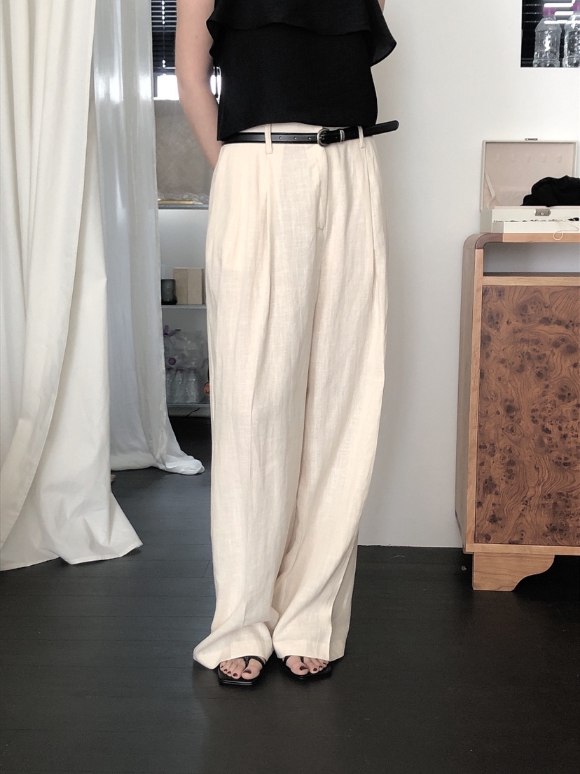 LE BUTTER韓國代購女裝新款25春夏時尚休閑休閑褲不含腰帶LE BUTTER休閑褲