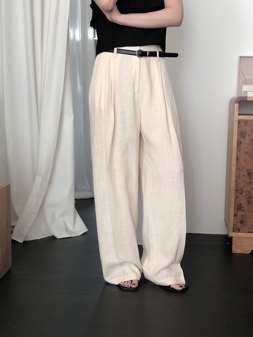 LE BUTTER韓國代購女裝新款25春夏時尚休閑休閑褲不含腰帶LE BUTTER休閑褲