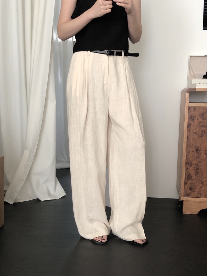 LE BUTTER韓國代購女裝新款25春夏時尚休閑休閑褲不含腰帶LE BUTTER休閑褲