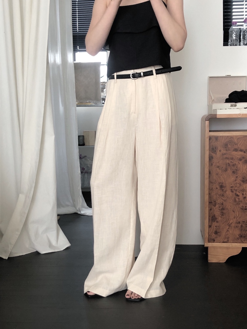 LE BUTTER韓國代購女裝新款25春夏時尚休閑休閑褲不含腰帶LE BUTTER休閑褲