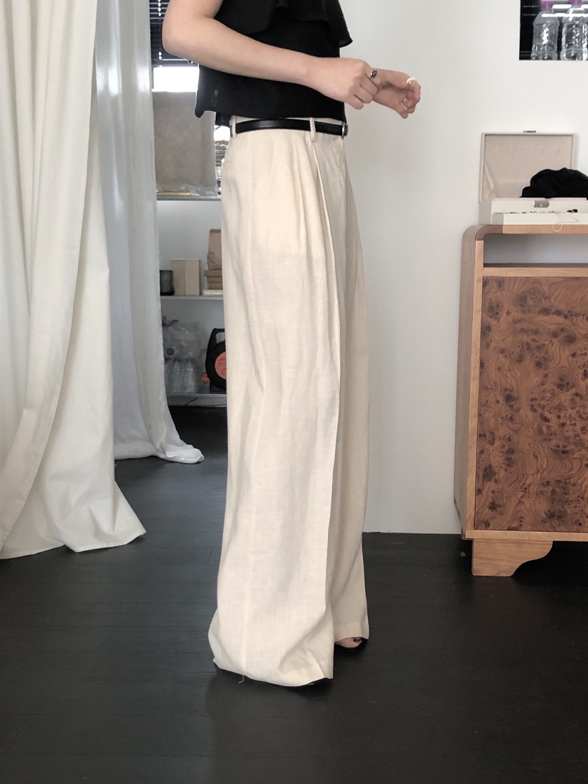 LE BUTTER韓國代購女裝新款25春夏時尚休閑休閑褲不含腰帶LE BUTTER休閑褲
