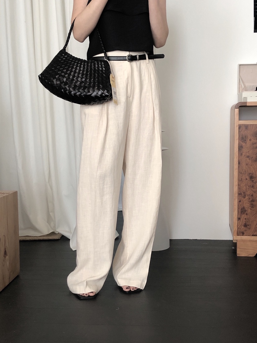LE BUTTER韓國代購女裝新款25春夏時尚休閑休閑褲不含腰帶LE BUTTER休閑褲