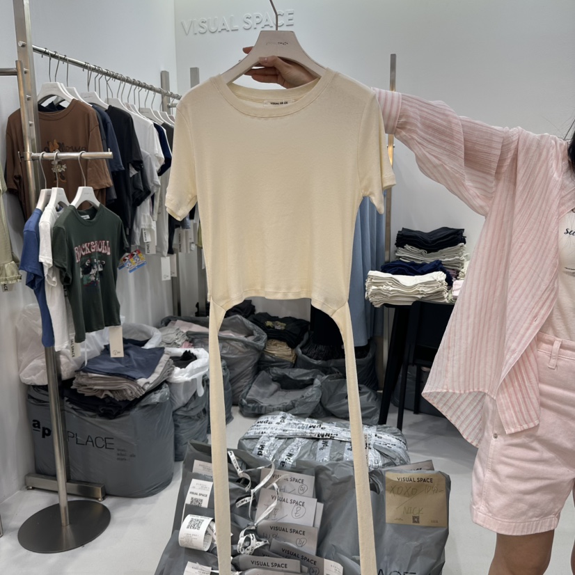 VISUAL SPACE東大門代購女裝新款職業推薦25春夏時尚熱賣T恤VISUAL SPACET恤圖色1