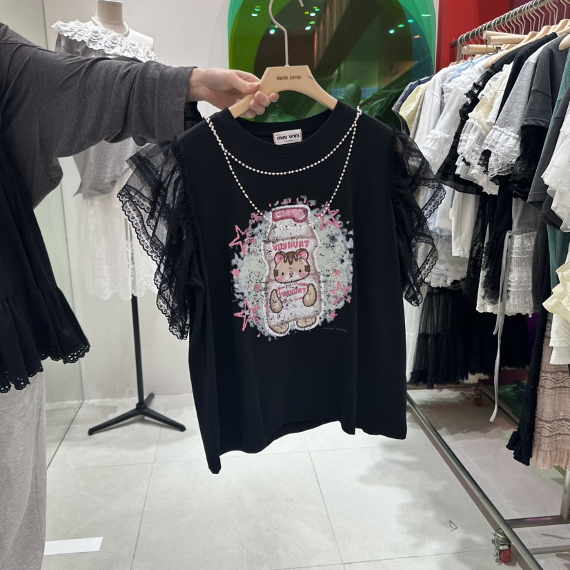 MINI UNNI東大門直郵女士新品熱賣25春夏休閑真品推薦職業T恤MINI UNNIT恤圖色2