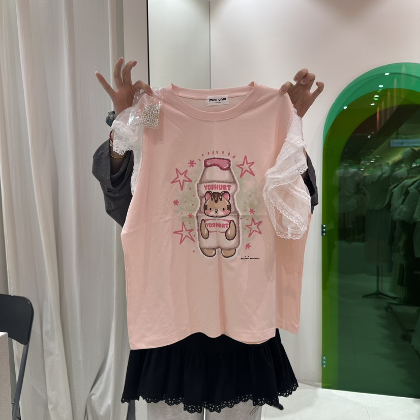 MINI UNNI東大門直郵女士新品熱賣25春夏休閑真品推薦職業T恤MINI UNNIT恤圖色3