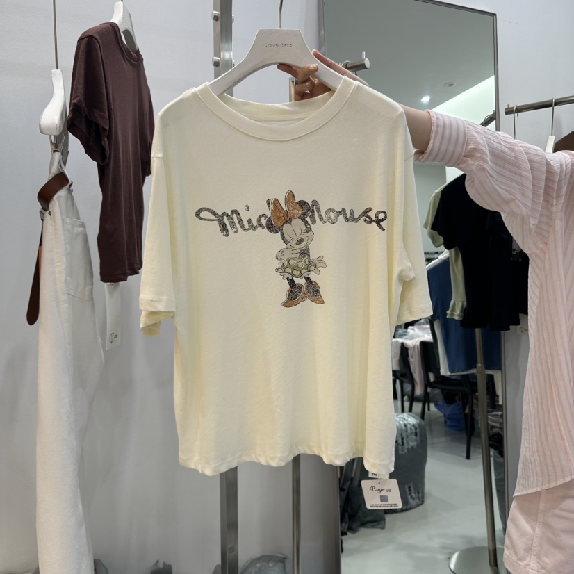 VISUAL SPACE東大門代購女士新款人氣推薦職業熱賣25春夏T恤VISUAL SPACET恤