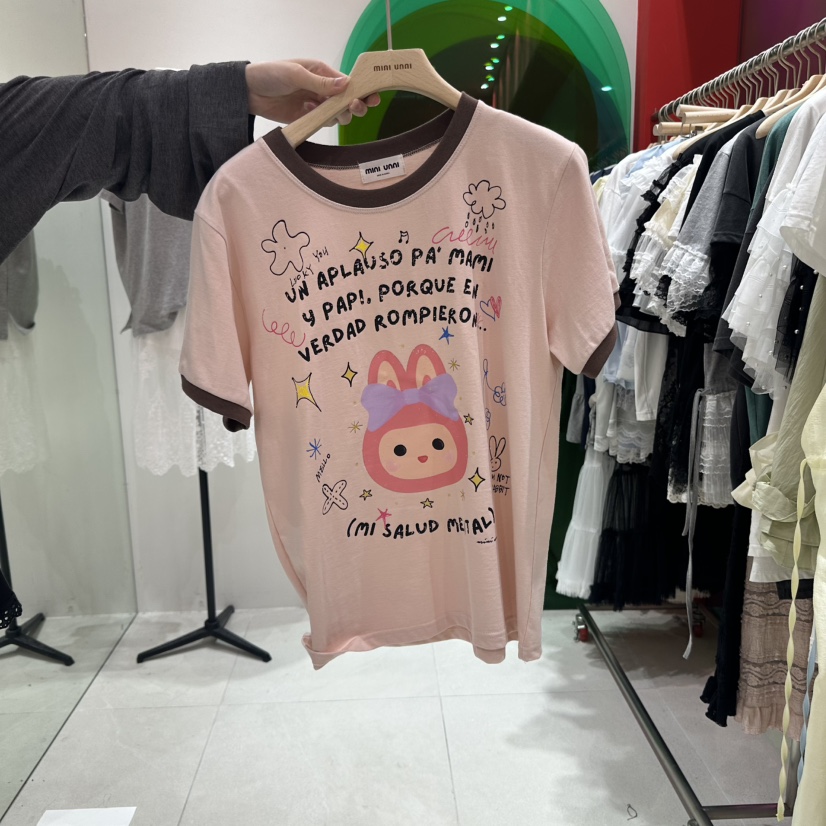 MINI UNNI韓國直郵女士新款真品推薦時尚休閑熱賣職業T恤兔子MINI UNNIT恤圖色2