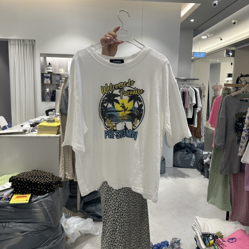 COMBO東大門代購女士新款真品休閑推薦職業人氣25春夏時尚T恤COM_BOT恤圖色1