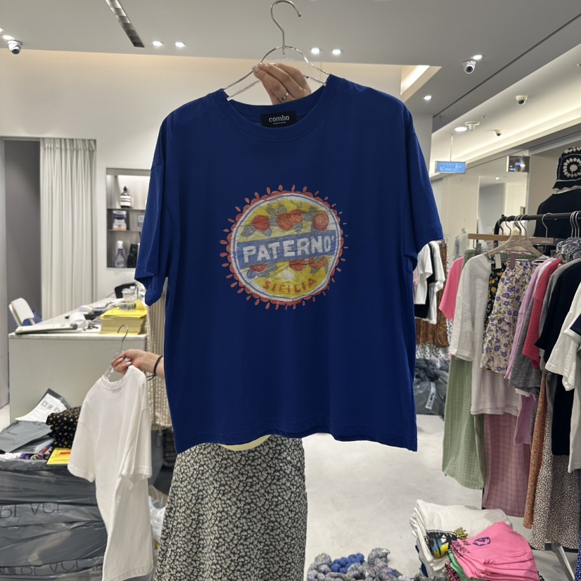 COMBO韓國直郵女裝新款真品休閑熱賣25春夏推薦職業時尚T恤COM_BOT恤圖色2