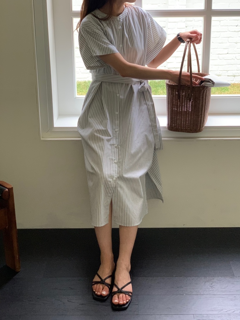 LONG PEAK東大門代購女士新款推薦熱賣職業25春夏連衣裙含腰帶LONG PEAK連衣裙