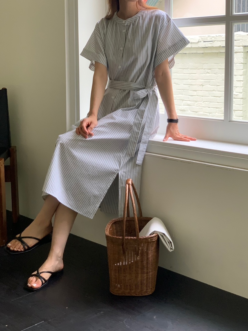LONG PEAK東大門代購女士新款推薦熱賣職業25春夏連衣裙含腰帶LONG PEAK連衣裙