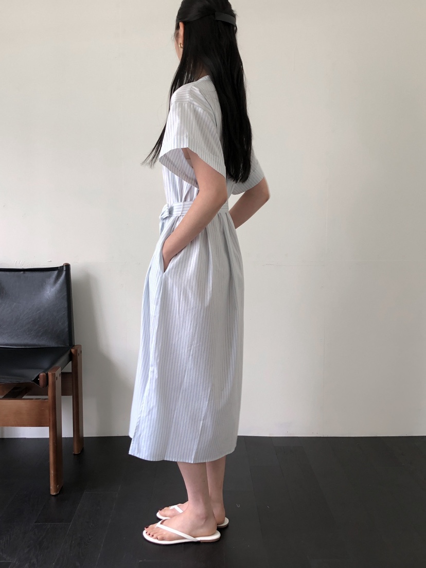 LONG PEAK東大門代購女士新款推薦熱賣職業25春夏連衣裙含腰帶LONG PEAK連衣裙