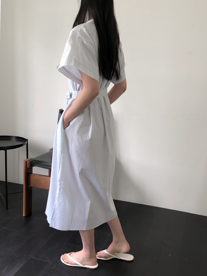 LONG PEAK東大門代購女士新款推薦熱賣職業25春夏連衣裙含腰帶LONG PEAK連衣裙