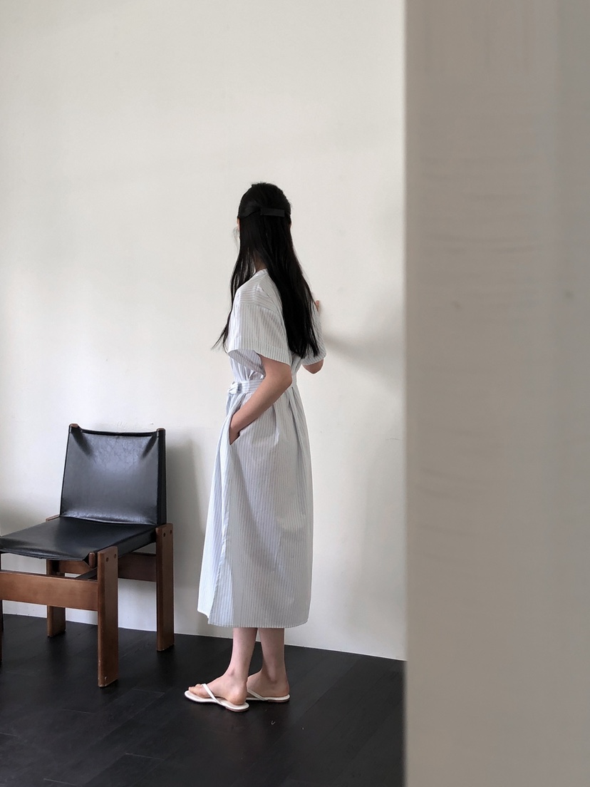 LONG PEAK東大門代購女士新款推薦熱賣職業25春夏連衣裙含腰帶LONG PEAK連衣裙
