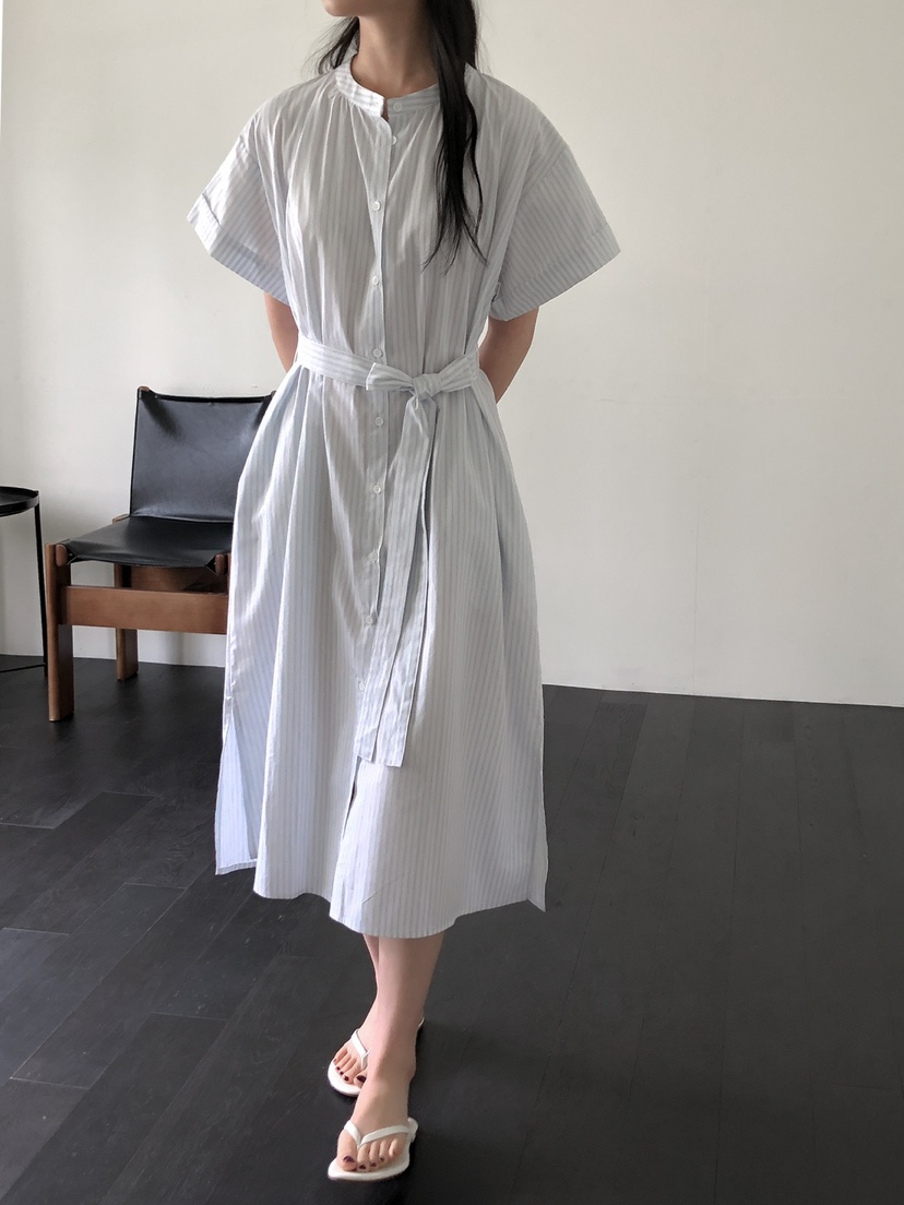 LONG PEAK東大門代購女士新款推薦熱賣職業25春夏連衣裙含腰帶LONG PEAK連衣裙