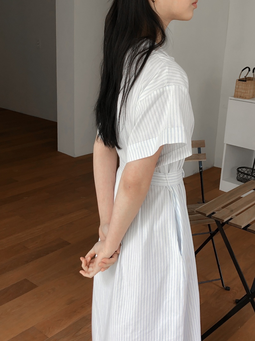 LONG PEAK東大門代購女士新款推薦熱賣職業25春夏連衣裙含腰帶LONG PEAK連衣裙
