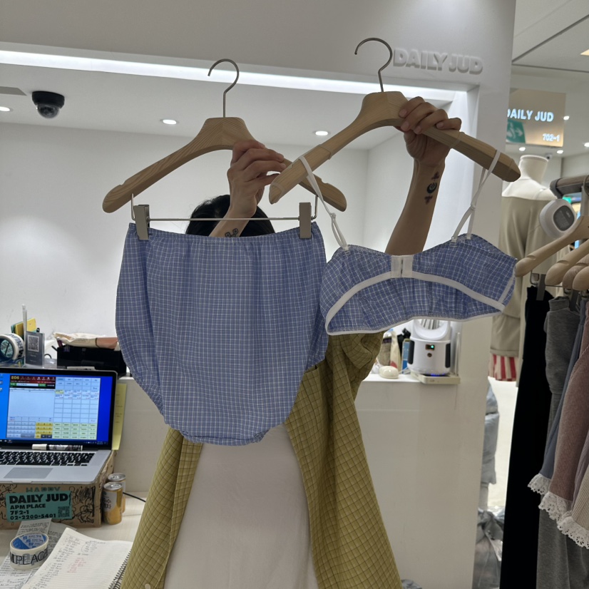DAILYJUD韓國直郵女裝新款人氣25春夏職業熱賣真品套裝格紋DAILY JUD套裝