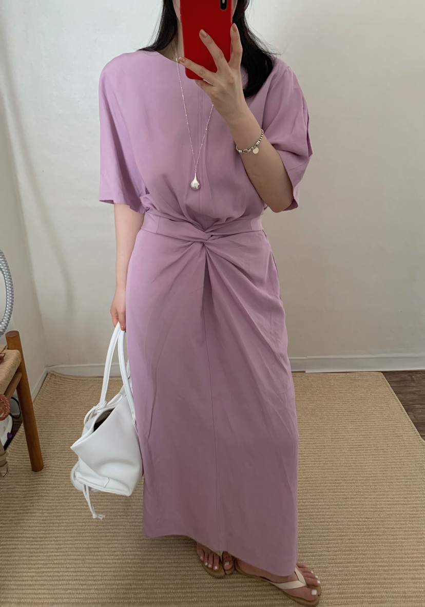 TWENTY FOUR SEVEN24-7東大門直郵女裝新款職業連衣裙亞麻布TEWNTY FOUR SEVEN24-7連衣裙