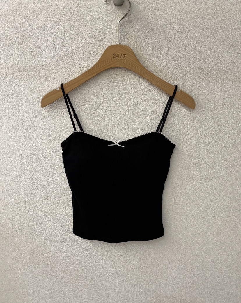TWENTY FOUR SEVEN24-7東大門代購女士新品25春夏吊帶背心TEWNTY FOUR SEVEN24-7吊帶/背心圖色2白色蝴蝶結
