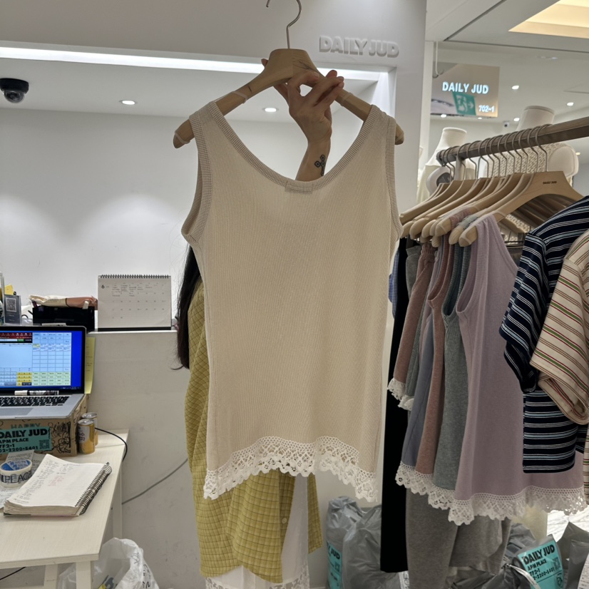 DAILYJUD東大門實拍女士新品熱賣真品時尚休閑吊帶背心蕾絲DAILY JUD吊帶/背心