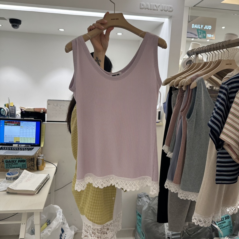 DAILYJUD東大門實拍女士新品熱賣真品時尚休閑吊帶背心蕾絲DAILY JUD吊帶/背心圖色2