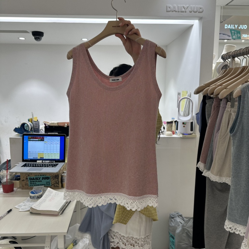 DAILYJUD東大門實拍女士新品熱賣真品時尚休閑吊帶背心蕾絲DAILY JUD吊帶/背心圖色4