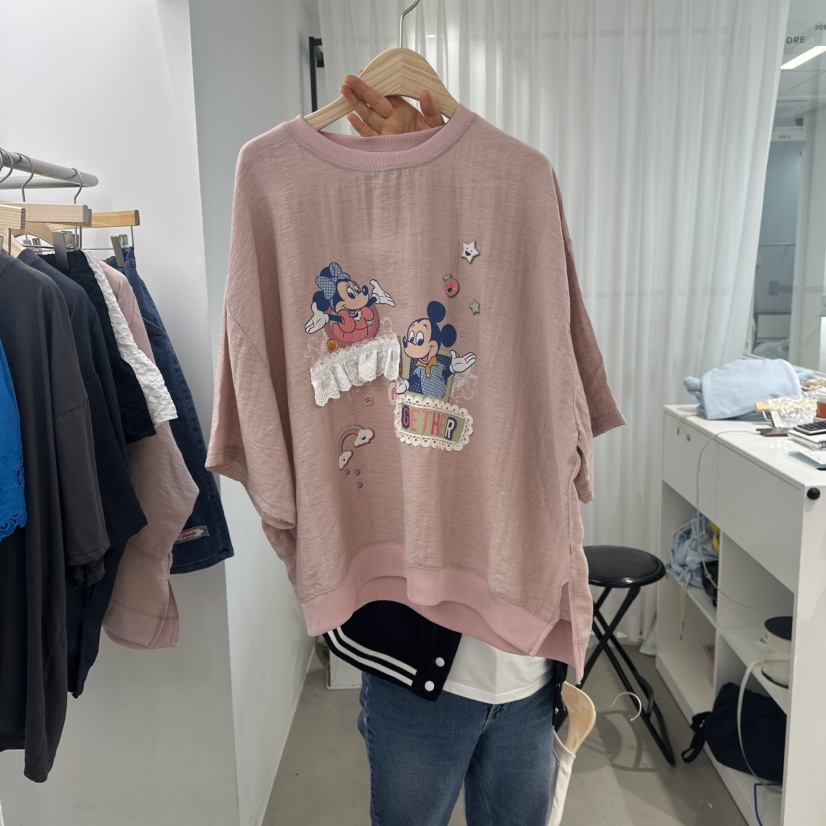 空韓國代購女裝新款推薦人氣25春夏時尚休閑職業真品熱賣T恤空T恤圖色2