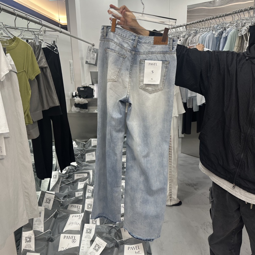 PAVEL東大門代購女裝新品時尚休閑職業牛仔褲水洗牛仔布復古PAVEL牛仔褲