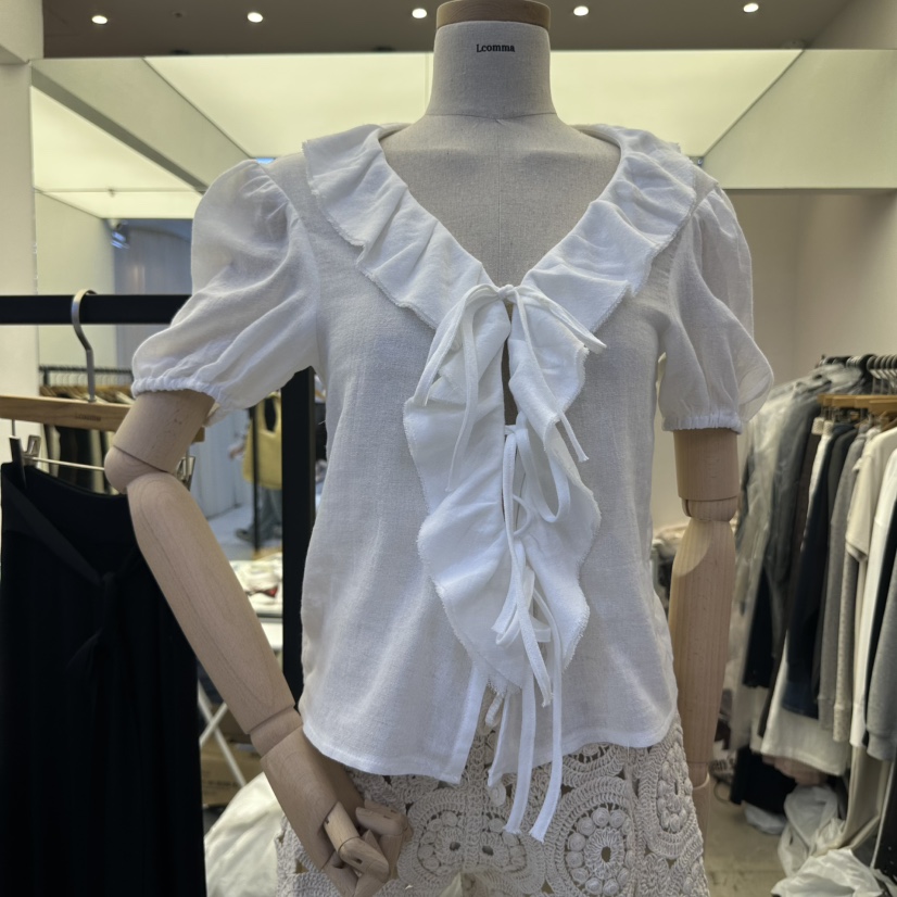 LCOMMA東大門代購女士新品職業熱賣真品時尚襯衫蕾絲衫荷葉邊LCOMMA襯衫/蕾絲衫