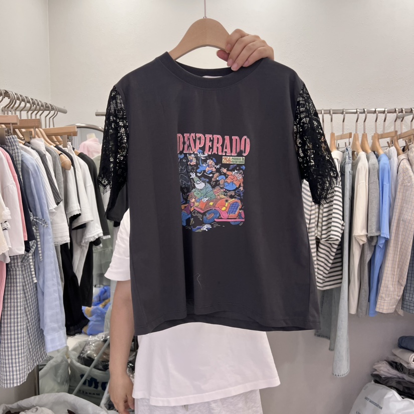 LELEN韓國代購女裝新品休閑熱賣25春夏職業推薦時尚人氣T恤LELENT恤圖色3
