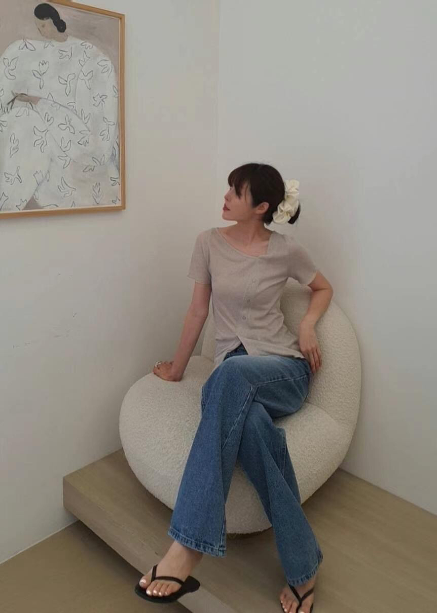 GENTLE B東大門直郵女裝新款休閑25春夏推薦真品T恤亞麻布GENTLE BT恤