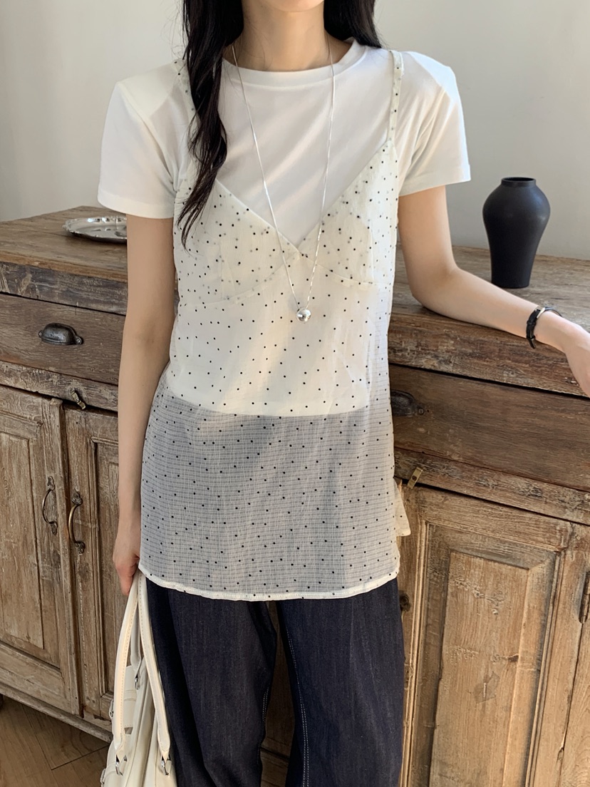 BOUND.A韓國直郵女裝新品熱賣人氣真品25春夏吊帶背心雪紡緊身BOUND.A吊帶/背心