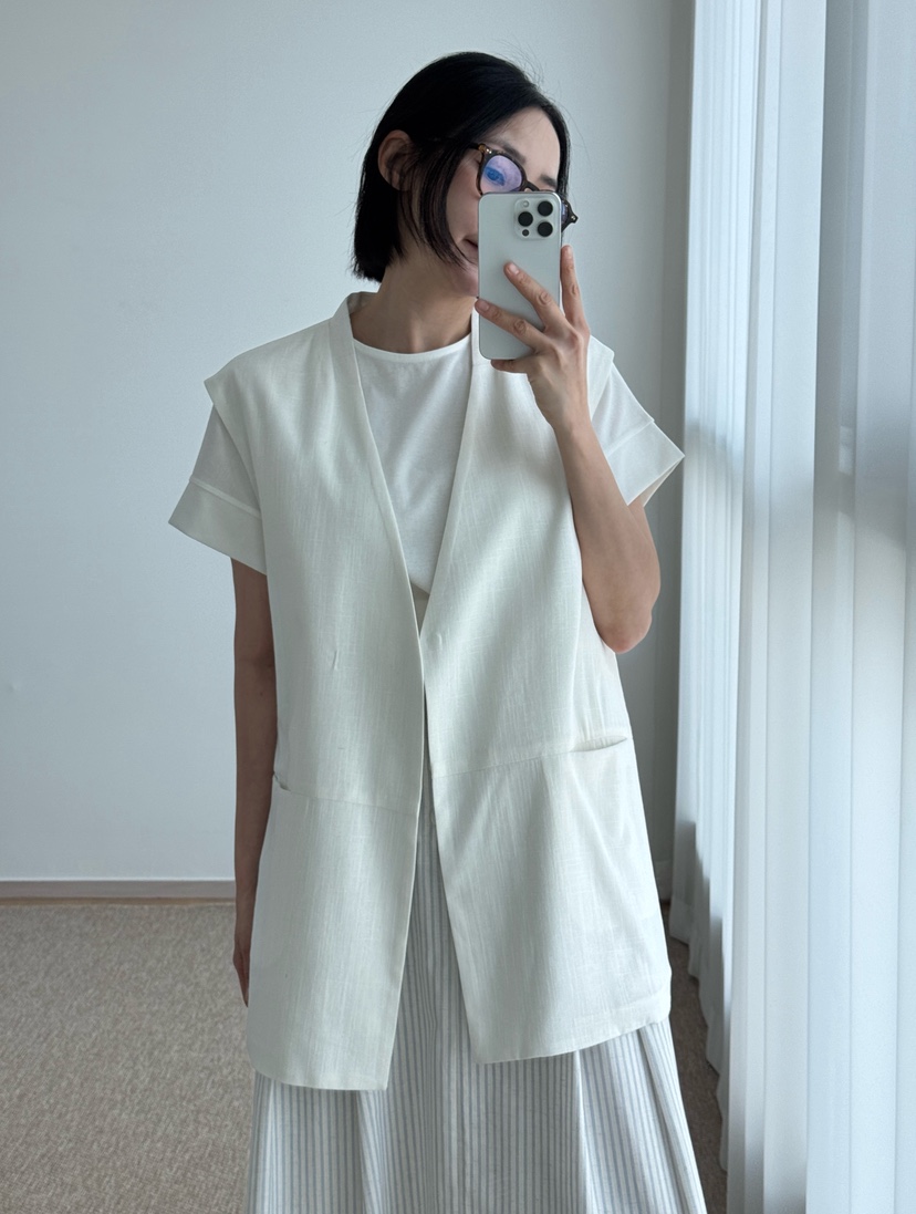 HEIZE東大門實拍女裝新品25春夏時尚熱賣人氣真品推薦馬甲亞麻HEIZE馬甲