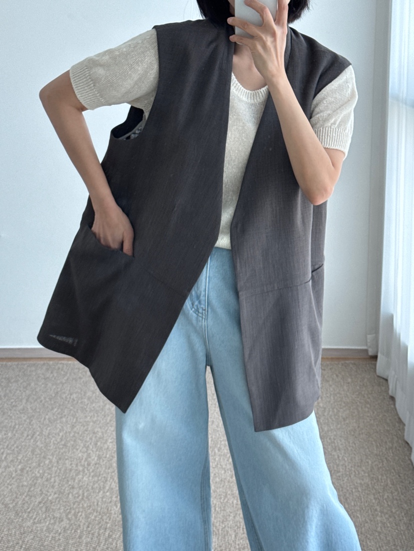 HEIZE東大門實拍女裝新品25春夏時尚熱賣人氣真品推薦馬甲亞麻HEIZE馬甲