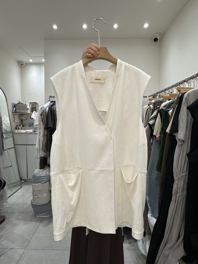HEIZE東大門實拍女裝新品25春夏時尚熱賣人氣真品推薦馬甲亞麻HEIZE馬甲
