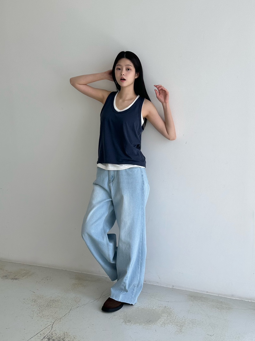 HEIZE東大門實拍女裝新款25春夏真品職業人氣吊帶背心亞麻雙層HEIZE吊帶/背心
