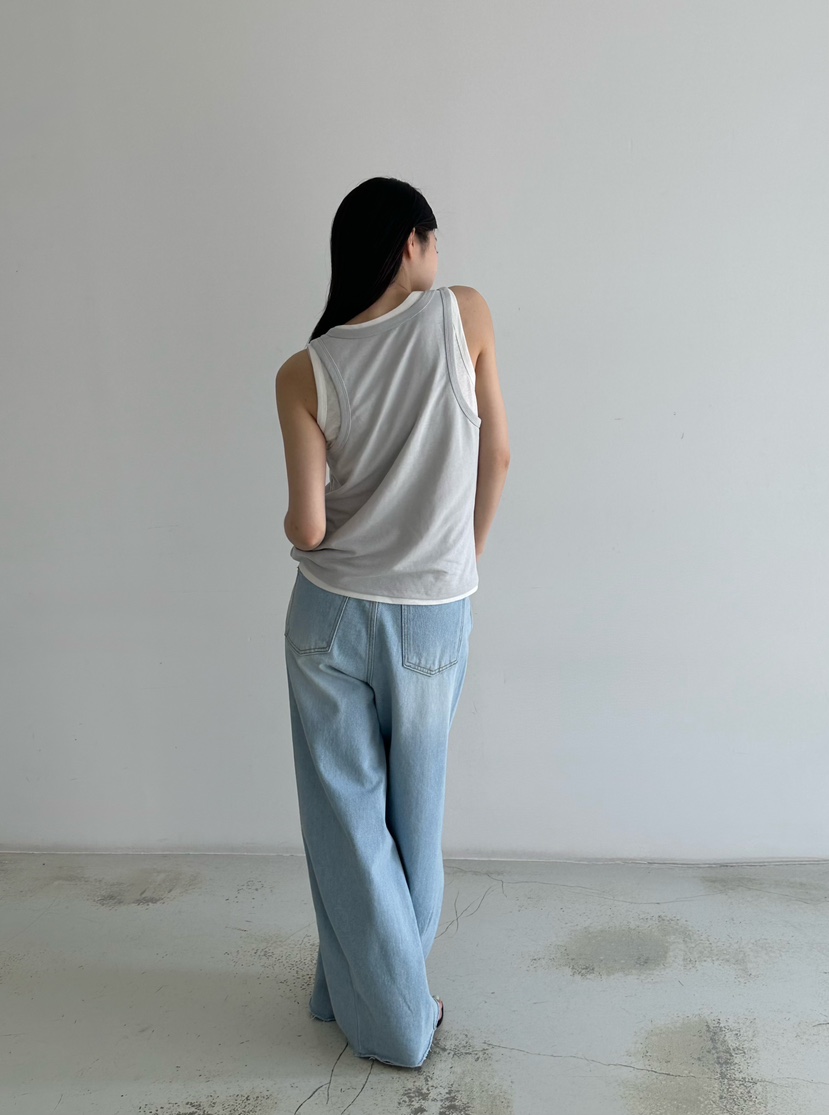 HEIZE東大門實拍女裝新款25春夏真品職業人氣吊帶背心亞麻雙層HEIZE吊帶/背心