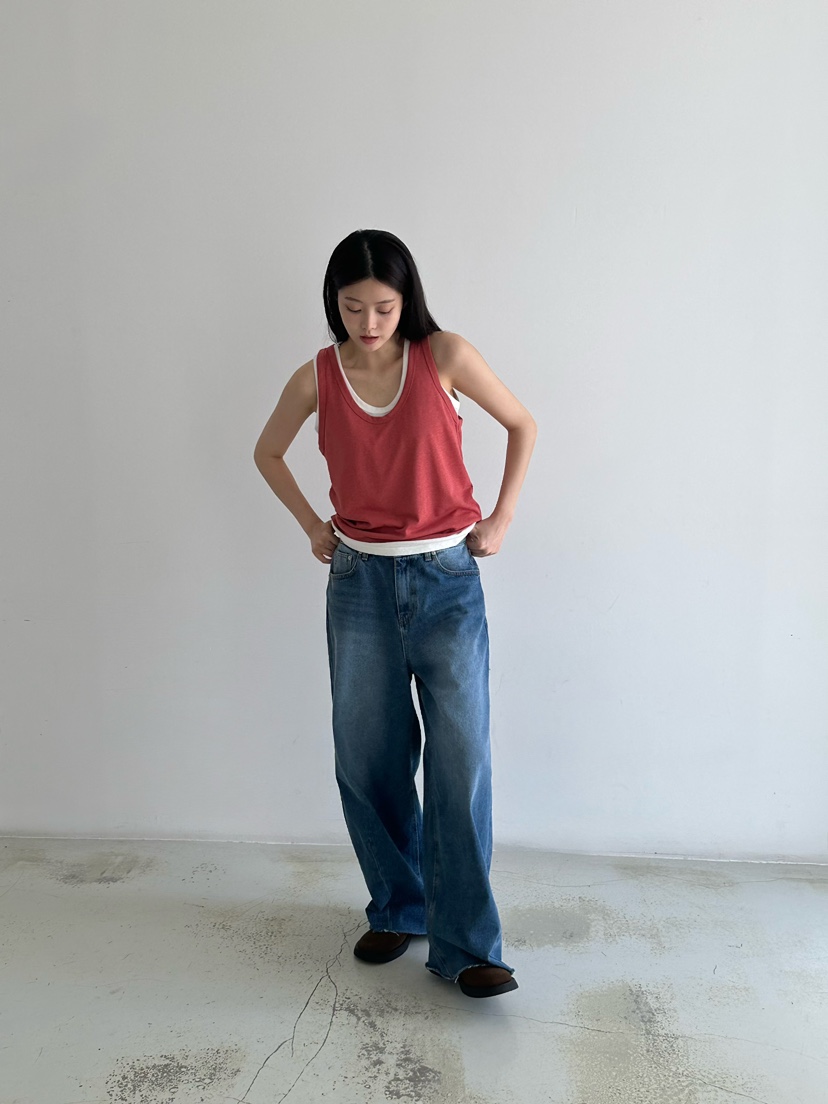 HEIZE東大門實拍女裝新款25春夏真品職業人氣吊帶背心亞麻雙層HEIZE吊帶/背心