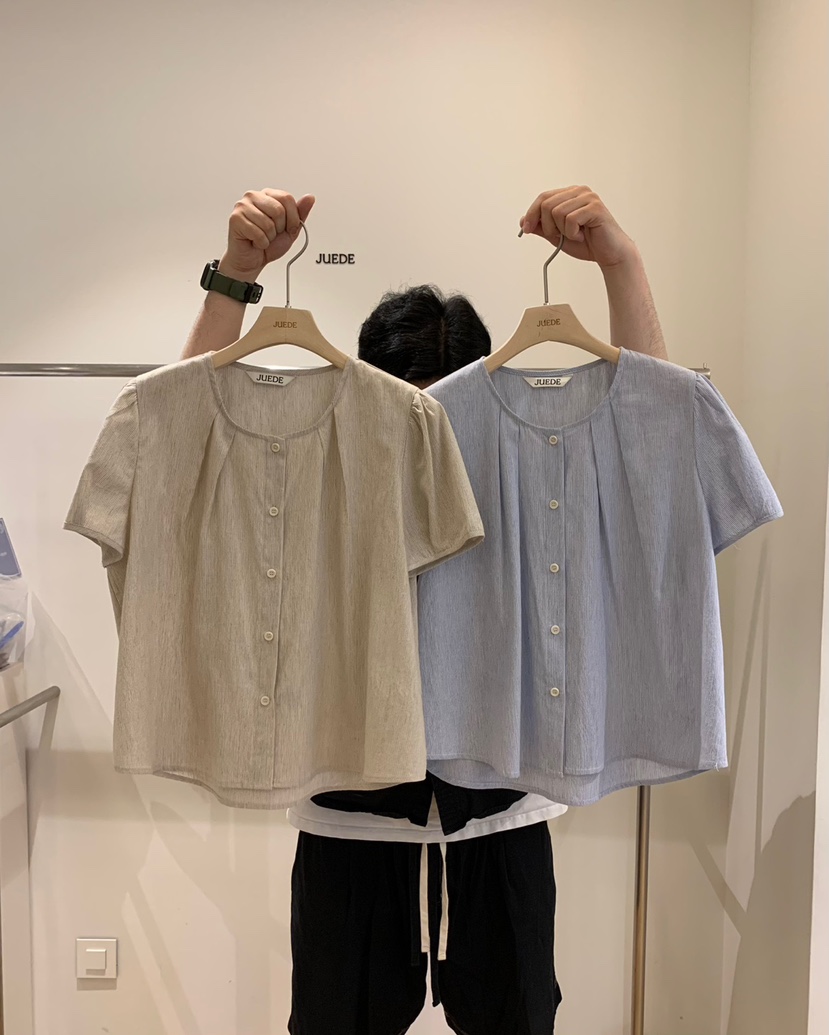 JUEDE(此品牌容易投訴)韓國代購㊣女裝新品25春夏襯衫蕾絲衫JUEDE襯衫/蕾絲衫