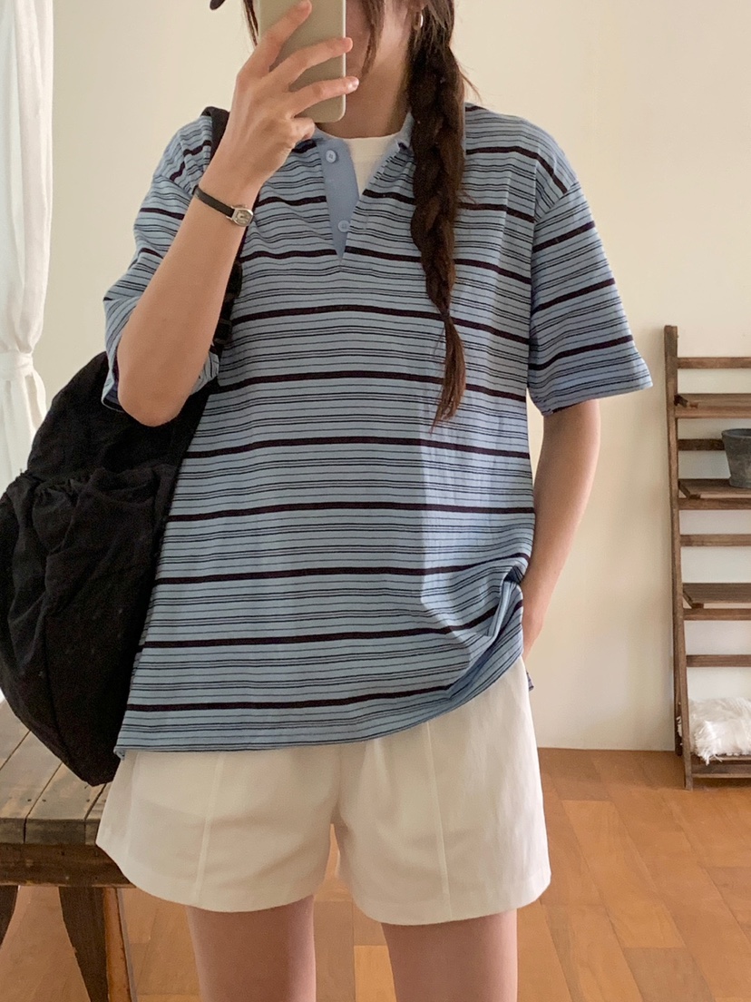 WOOD韓國直郵㊣女裝新款人氣時尚推薦休閑熱賣職業真品25春夏T恤WOODT恤