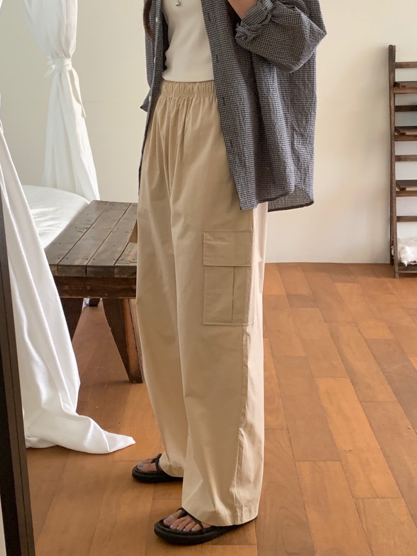 WOOD韓國直郵㊣女裝新款休閑時尚推薦熱賣真品職業25春夏休閑褲WOOD休閑褲