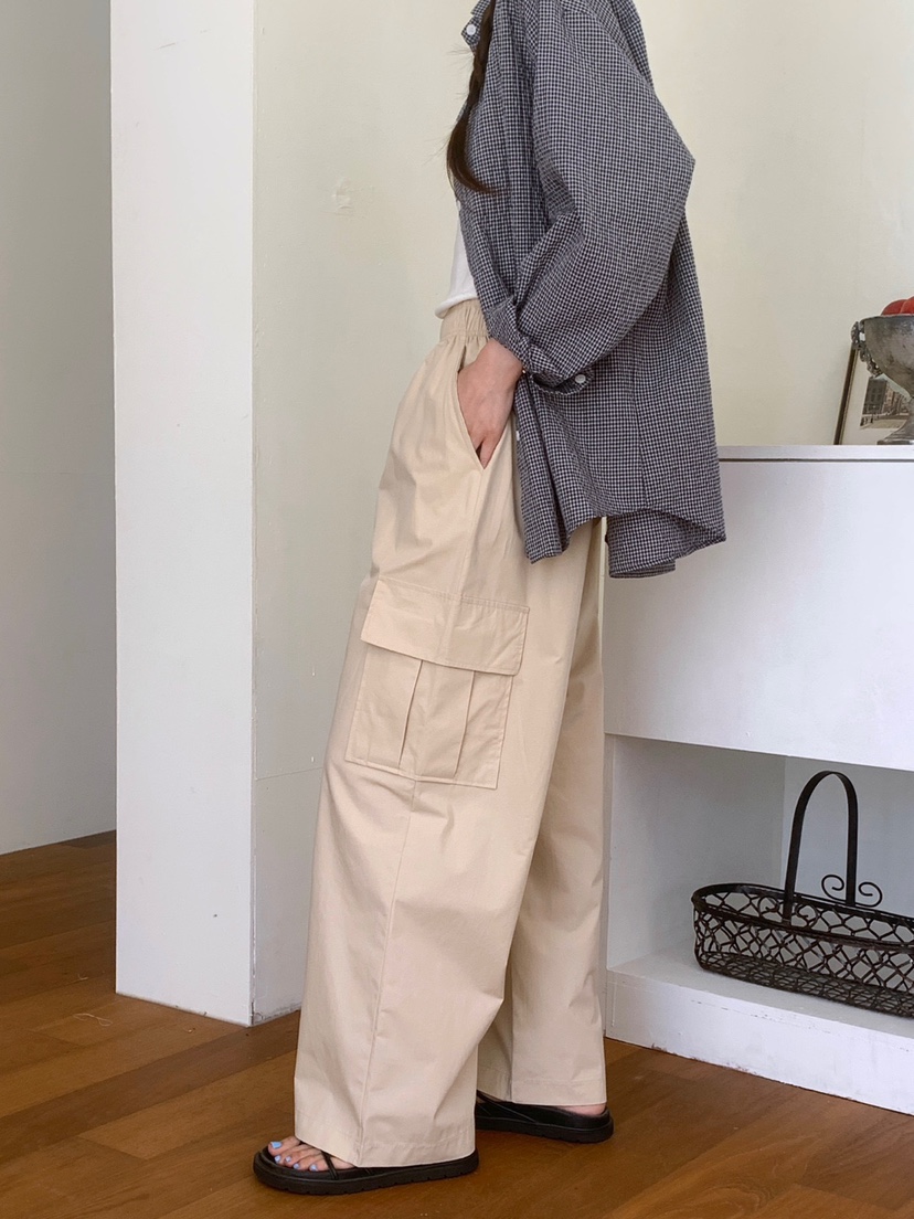 WOOD韓國直郵㊣女裝新款休閑時尚推薦熱賣真品職業25春夏休閑褲WOOD休閑褲