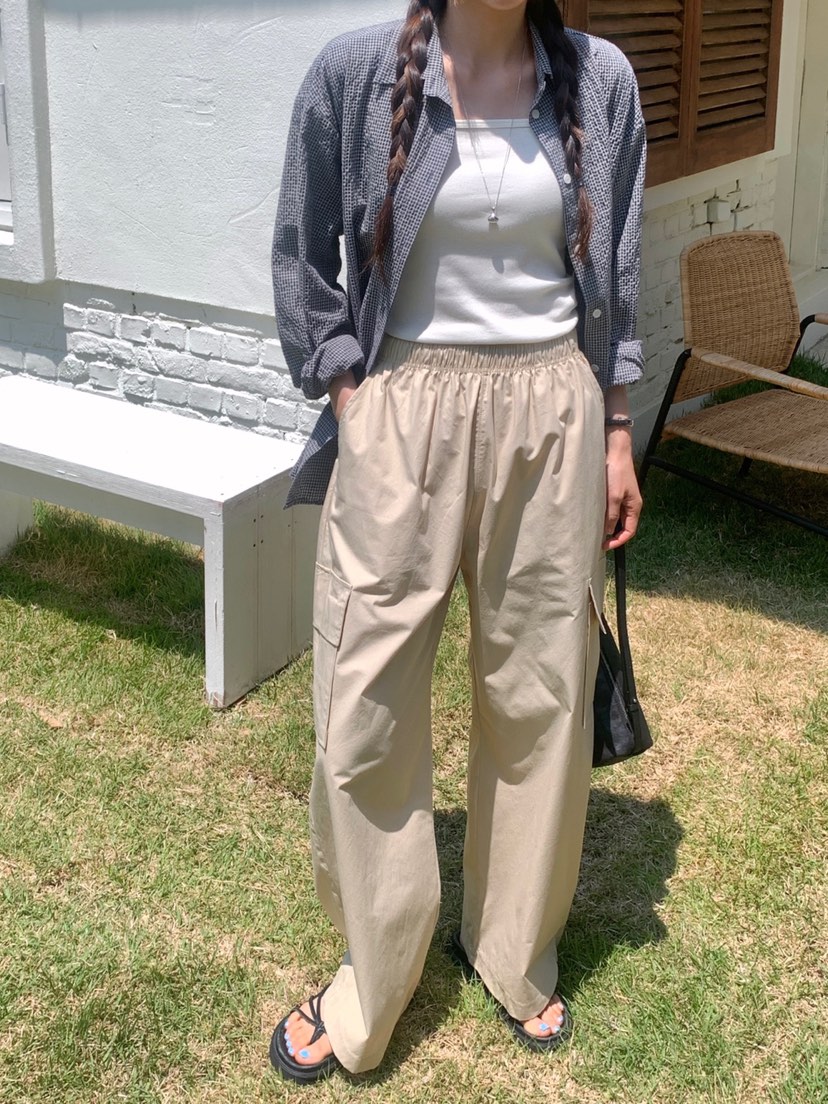 WOOD韓國直郵㊣女裝新款休閑時尚推薦熱賣真品職業25春夏休閑褲WOOD休閑褲