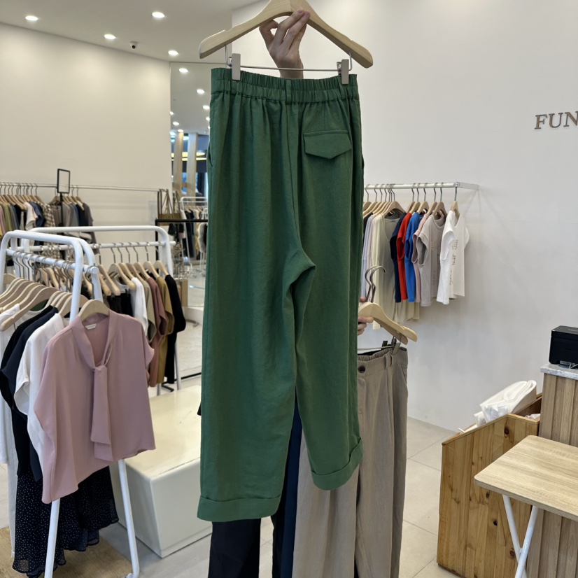 FUNNY POWDER東大門㊣代購女裝新品推薦休閑熱賣休閑褲亞麻THE FUNNY休閑褲