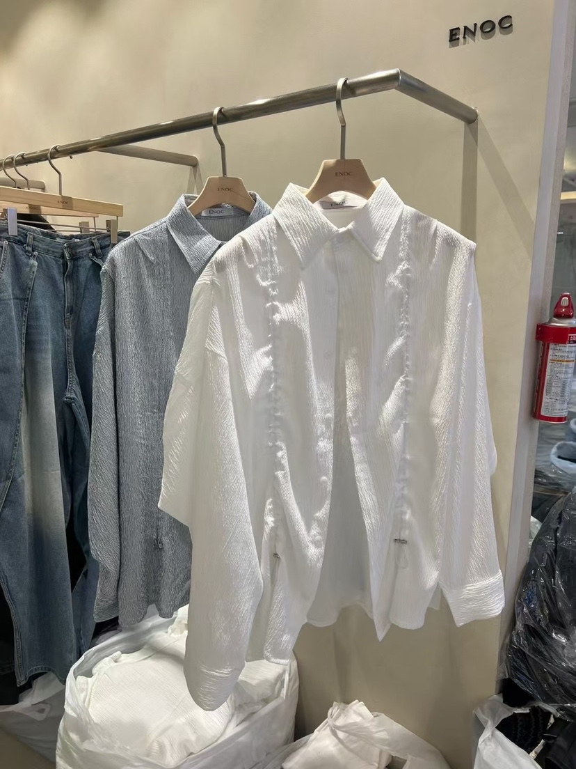 ENOC韓國代購㊣女士新品時尚25春夏真品襯衫蕾絲衫男女同款ENOC襯衫/蕾絲衫
