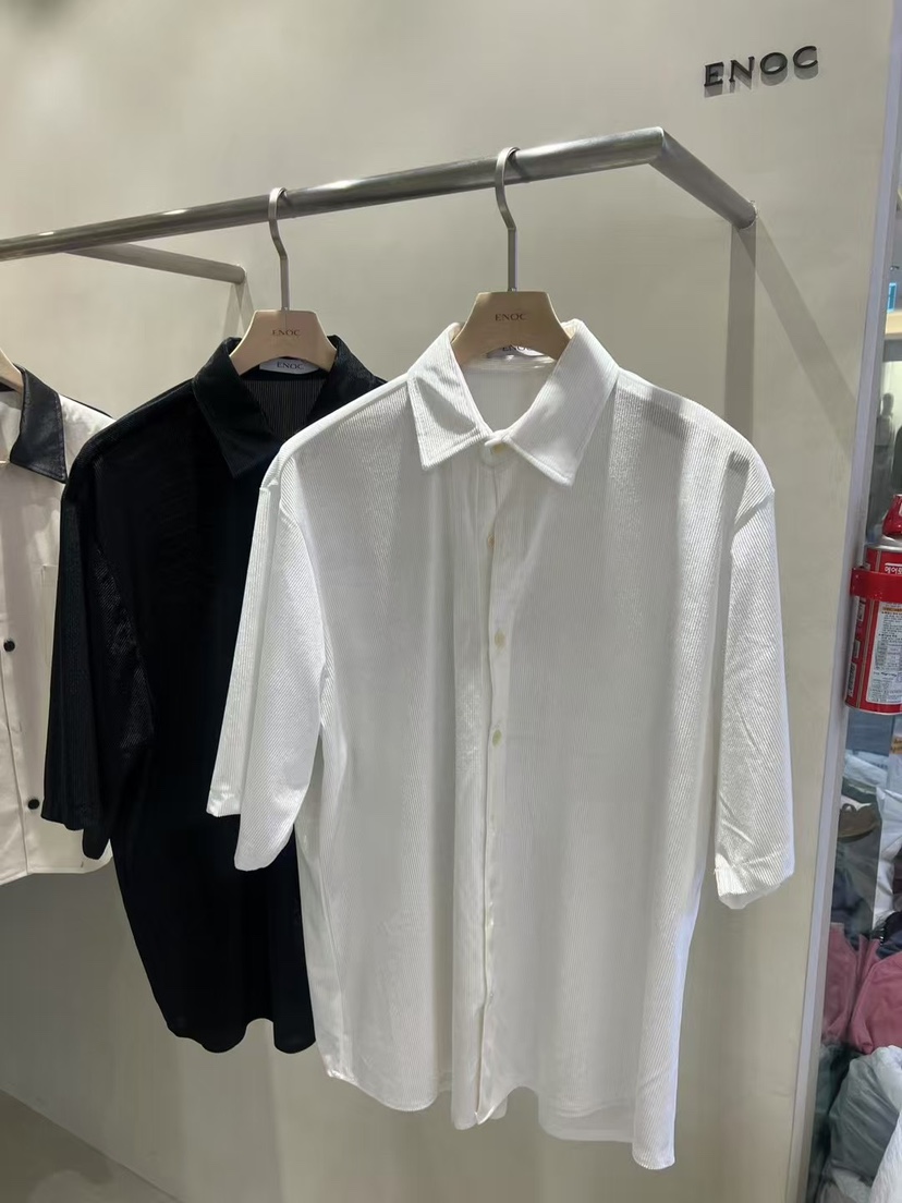 ENOC韓國代購㊣女士新品休閑時尚襯衫蕾絲衫男女同款天鵝絨ENOC襯衫/蕾絲衫