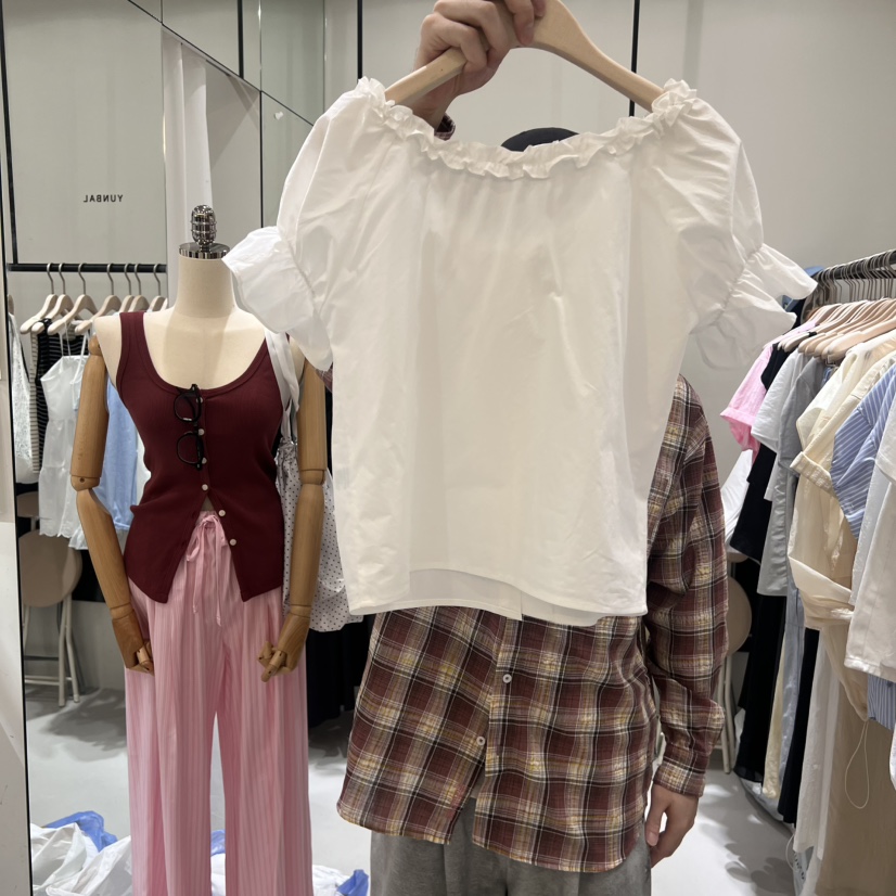 YUNBAL韓國代購㊣女裝新款時尚熱賣25春夏人氣職業襯衫蕾絲衫YUNBAL襯衫/蕾絲衫