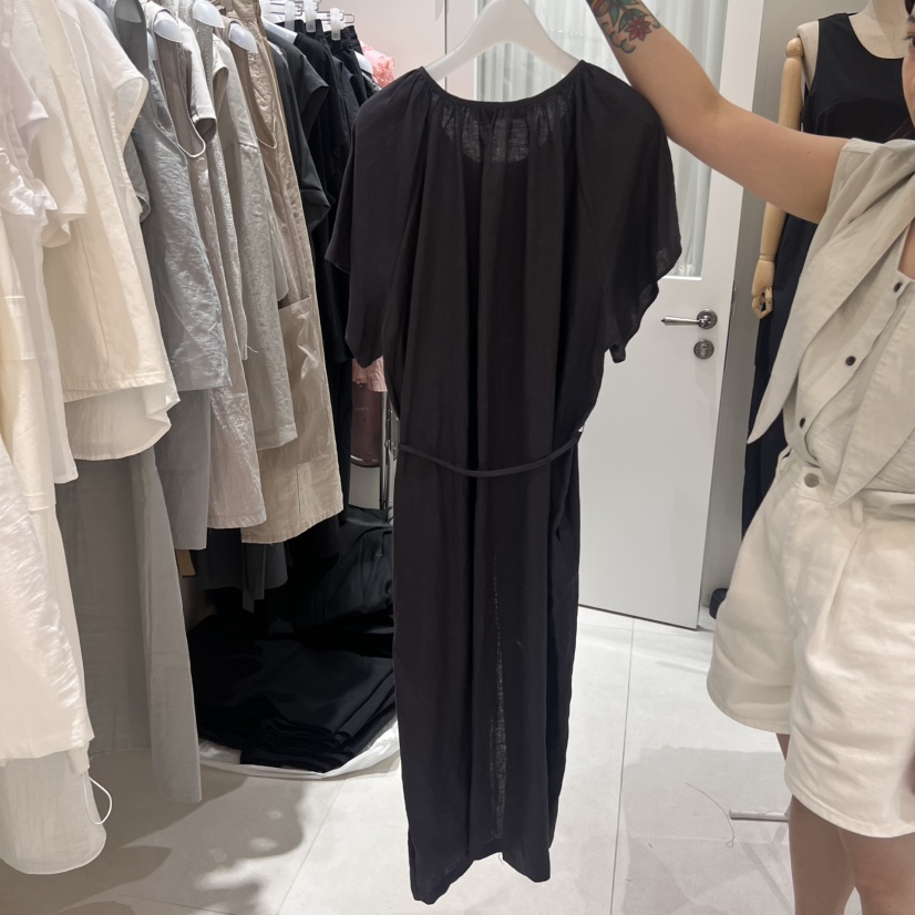 MONDAY TO SUNDAY韓國代購㊣女裝新品推薦休閑連衣裙亞麻布MONDAY TO SUNDAY連衣裙