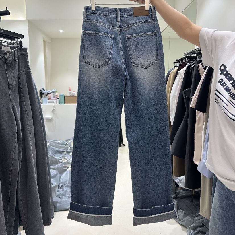 BES韓國代購㊣女裝新品時尚職業人氣推薦休閑熱賣25春夏牛仔褲BES牛仔褲