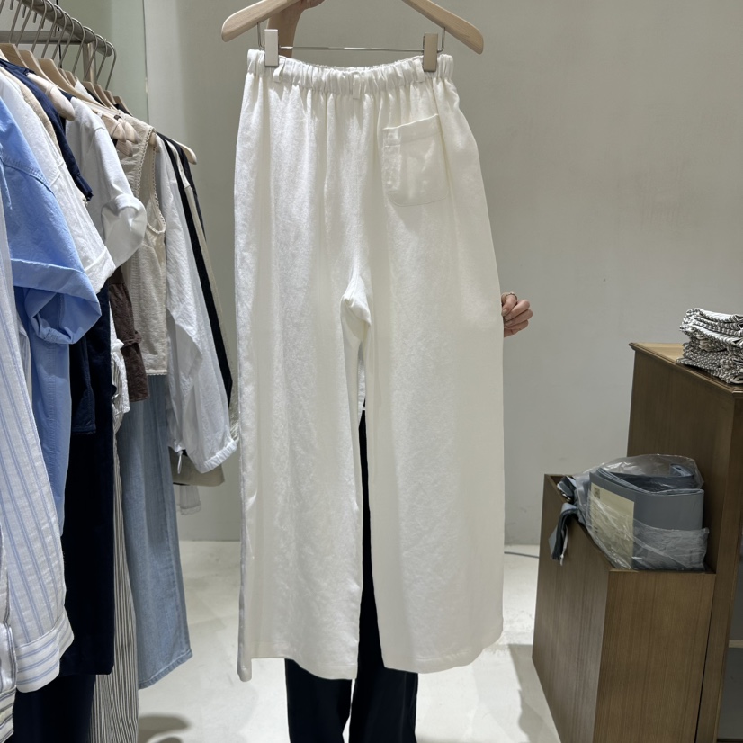 A WANT韓國代購㊣女士新品熱賣時尚休閑職業人氣休閑褲亞麻A WANT休閑褲